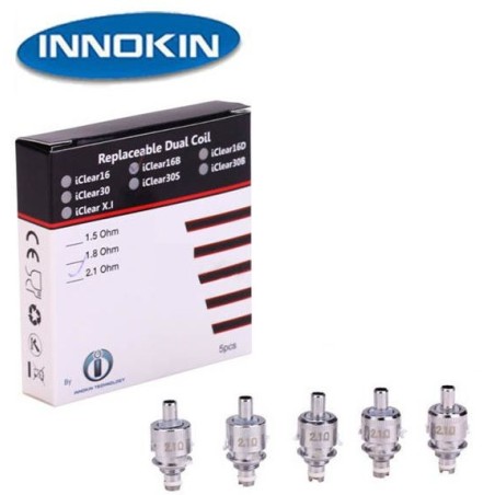 Head Coil Innokin per atomizzatore iClear16B/D dual coil 2,1 oHm - Pacco da 5 pezzi