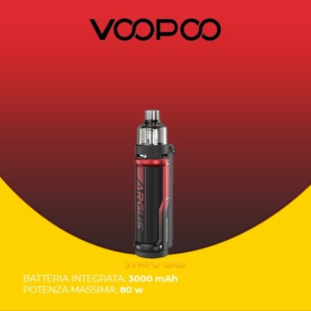 Kit VOOPOO Argus Pro 3000mAh 80w Litchi Leather & Red