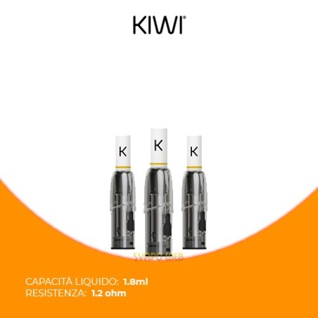 Cartucce Kiwi Soft Black da 1,2 ohm 1,7ml- 3 Pezzi